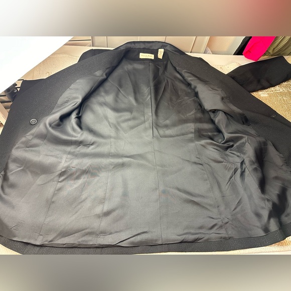 AMANDA SMITH Vintage Black Double Breasted Blazer NWT Satin & Metallic | Size 10 - Picture 13 of 13